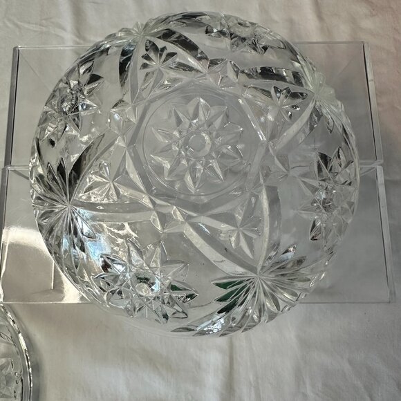 Anchor Hocking Star of David (EAPC) Glass Candy Dish with Lid Large Vintage - Picture 14 of 15